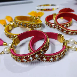 Silk Pink Thread Bangles